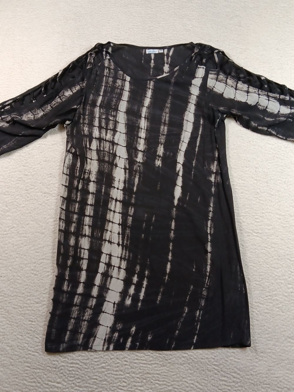Fighting Eel Ava Sky Dress Women's Medium Shibori Mini Cover up Tencell Resort